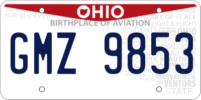 OH license plate GMZ9853
