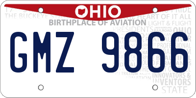 OH license plate GMZ9866