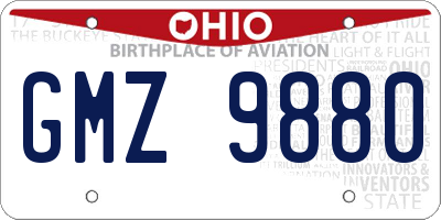 OH license plate GMZ9880