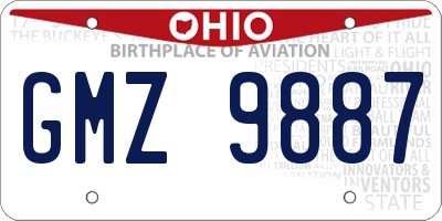 OH license plate GMZ9887