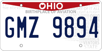 OH license plate GMZ9894