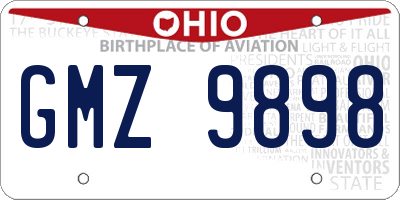 OH license plate GMZ9898