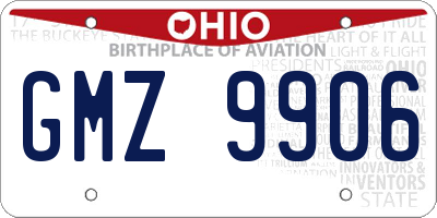 OH license plate GMZ9906