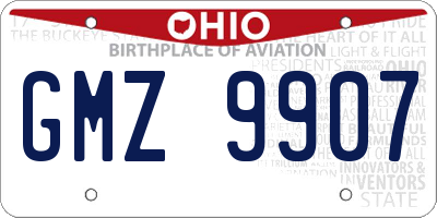 OH license plate GMZ9907