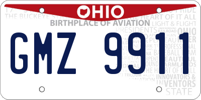 OH license plate GMZ9911