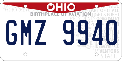 OH license plate GMZ9940