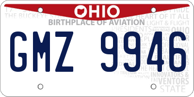 OH license plate GMZ9946