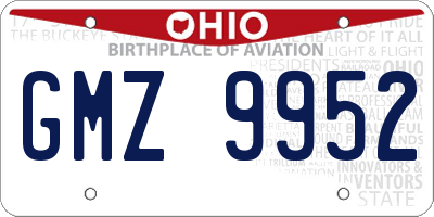 OH license plate GMZ9952