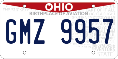 OH license plate GMZ9957