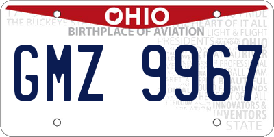 OH license plate GMZ9967