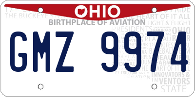 OH license plate GMZ9974