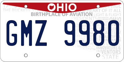 OH license plate GMZ9980