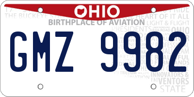 OH license plate GMZ9982