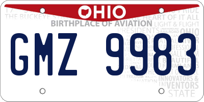 OH license plate GMZ9983