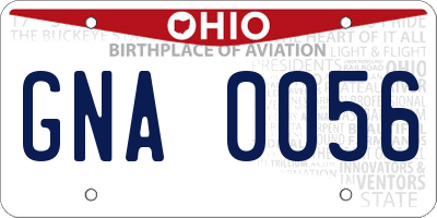 OH license plate GNA0056