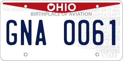 OH license plate GNA0061