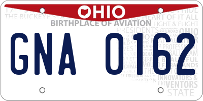 OH license plate GNA0162