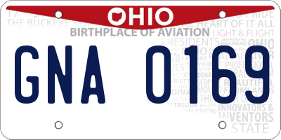 OH license plate GNA0169