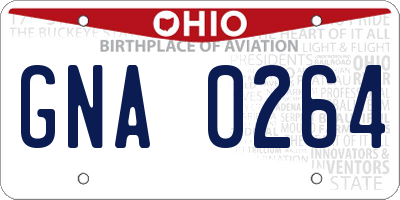 OH license plate GNA0264