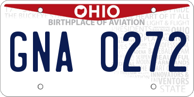 OH license plate GNA0272