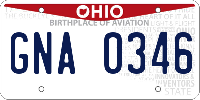 OH license plate GNA0346