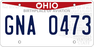 OH license plate GNA0473