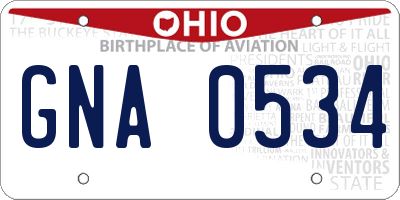 OH license plate GNA0534