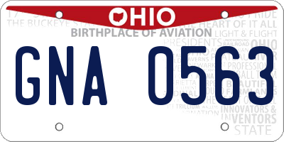 OH license plate GNA0563