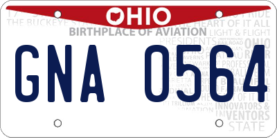 OH license plate GNA0564