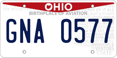 OH license plate GNA0577