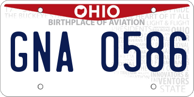 OH license plate GNA0586