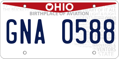 OH license plate GNA0588