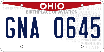 OH license plate GNA0645