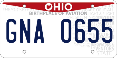 OH license plate GNA0655