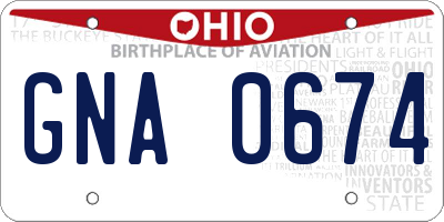 OH license plate GNA0674
