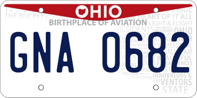 OH license plate GNA0682