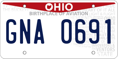 OH license plate GNA0691