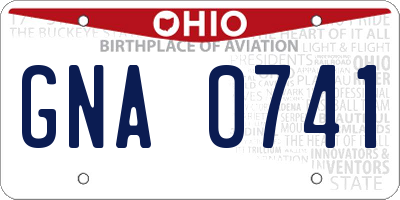 OH license plate GNA0741
