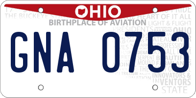 OH license plate GNA0753