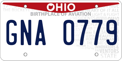 OH license plate GNA0779