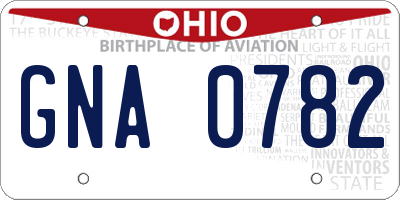 OH license plate GNA0782