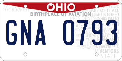 OH license plate GNA0793