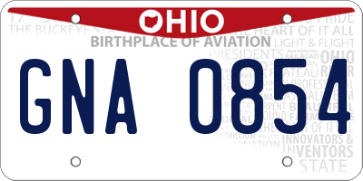 OH license plate GNA0854