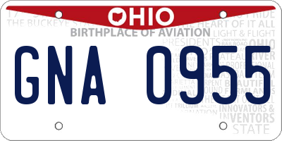 OH license plate GNA0955
