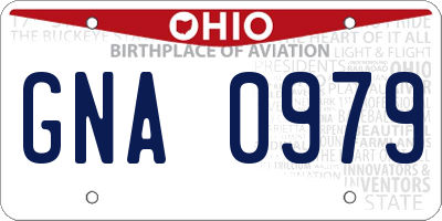 OH license plate GNA0979
