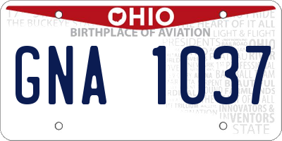OH license plate GNA1037