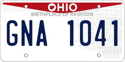 OH license plate GNA1041