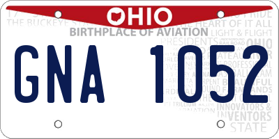 OH license plate GNA1052