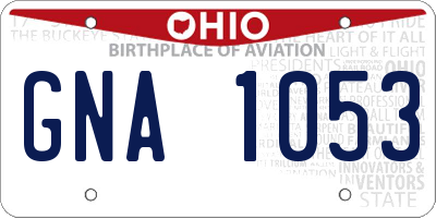 OH license plate GNA1053