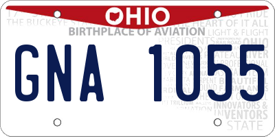 OH license plate GNA1055